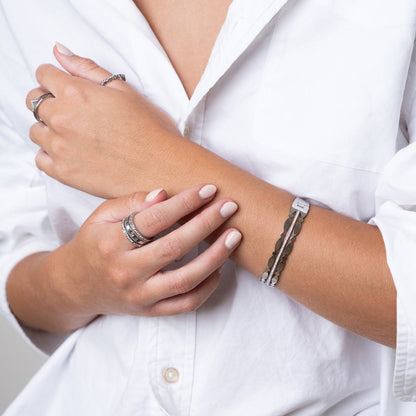 Addison Stone Bangle Bracelet - Zilver