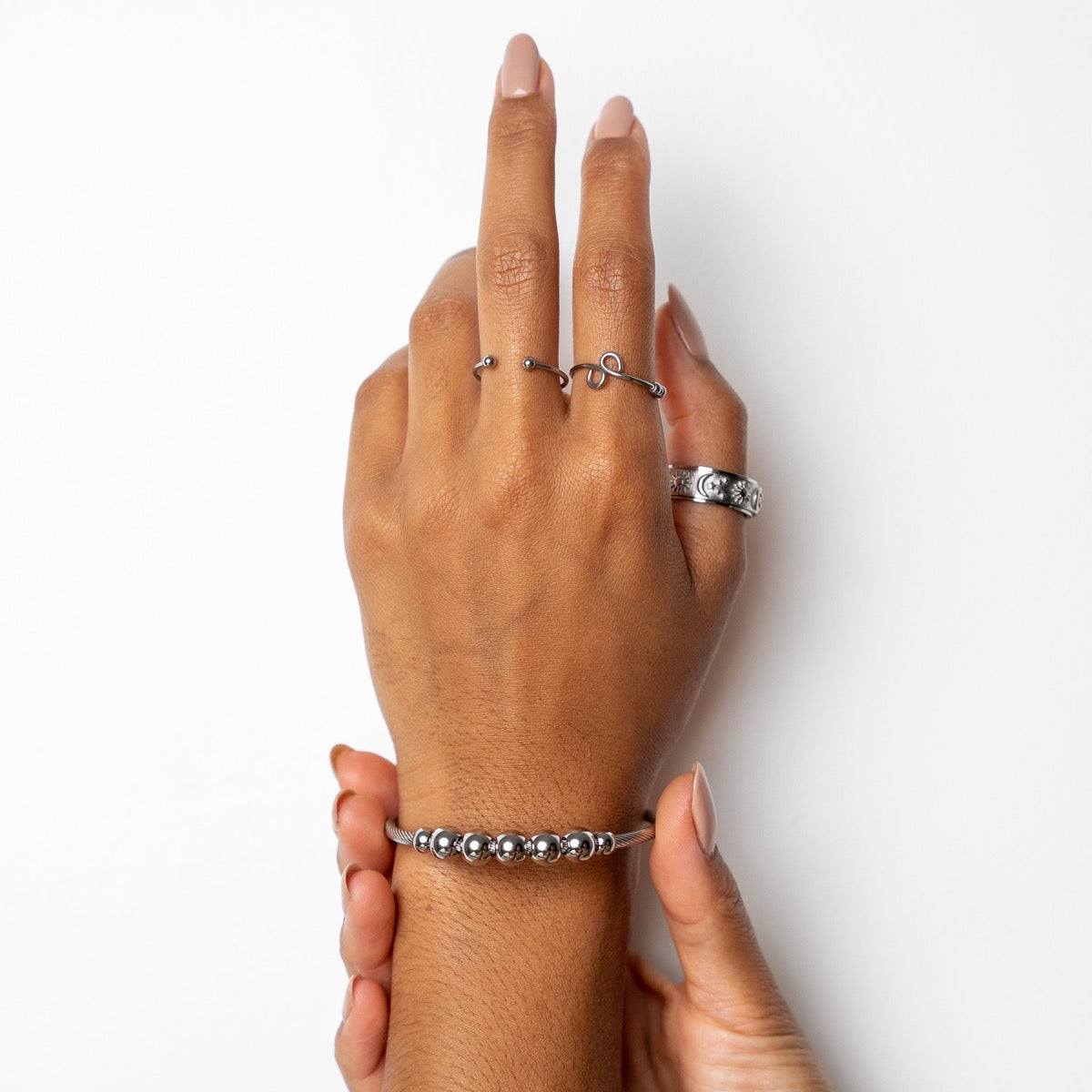Calma Fidget Bangle Armband - Zilver