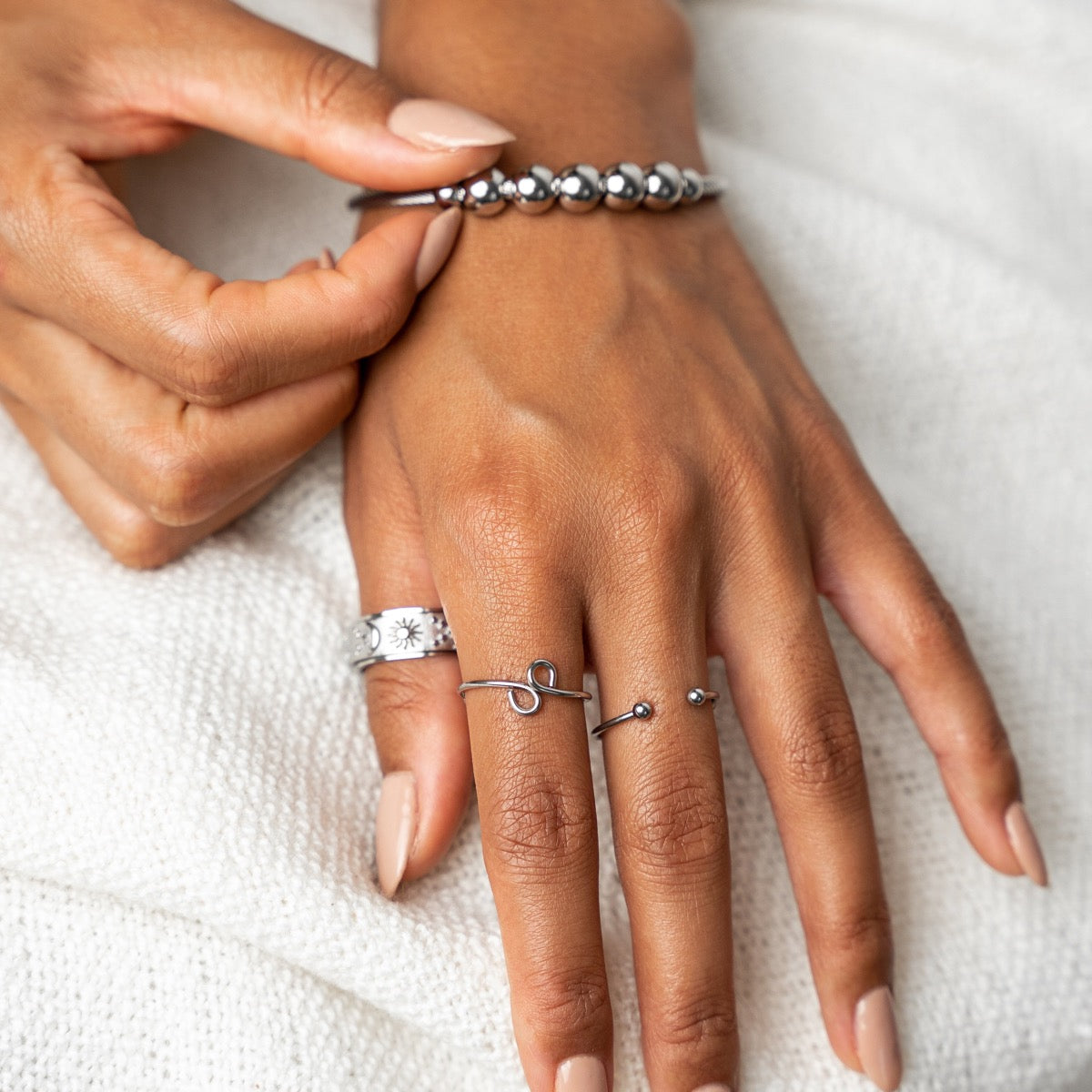 Calma Fidget Bangle Armband - Zilver