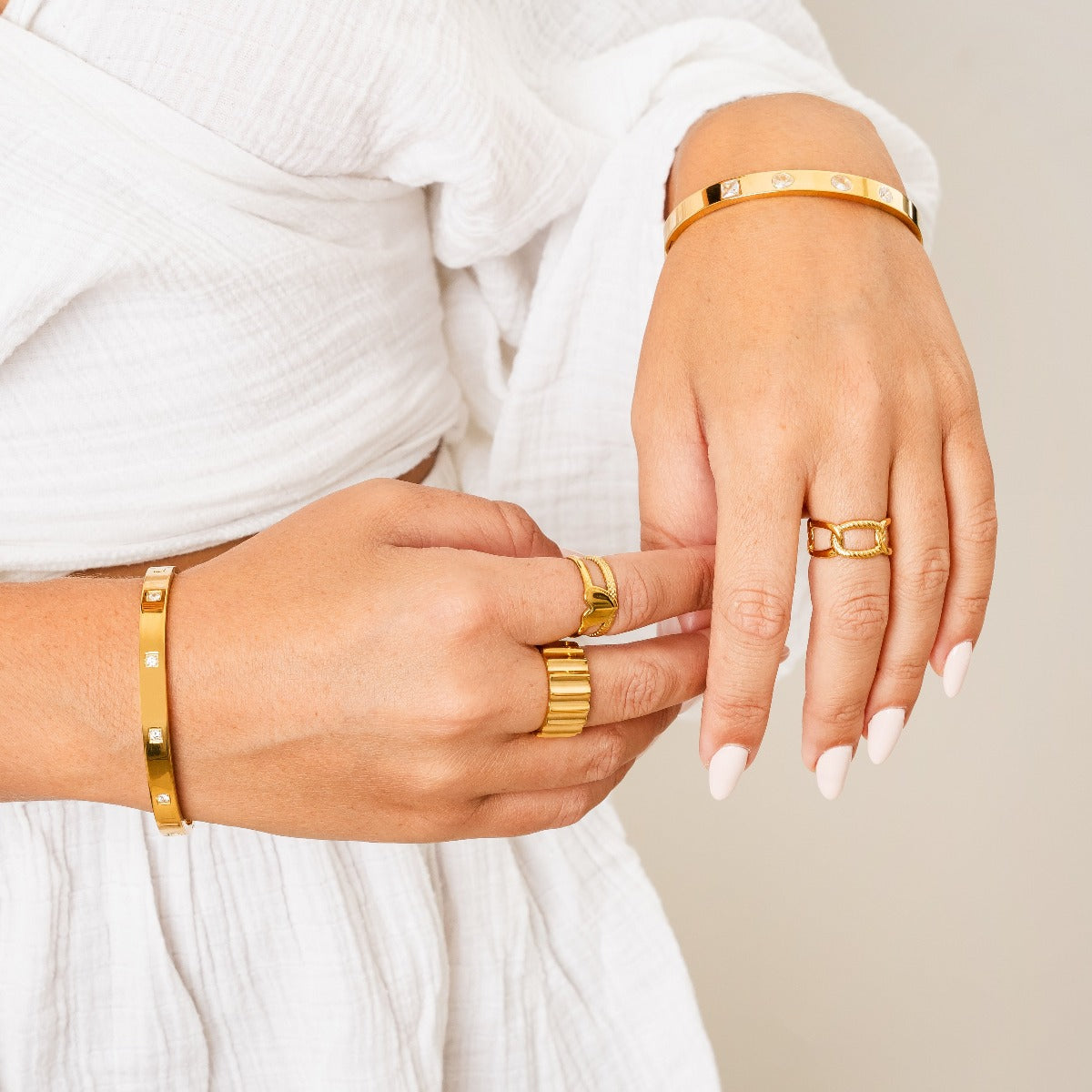 Box Stone Bracelet - Goud