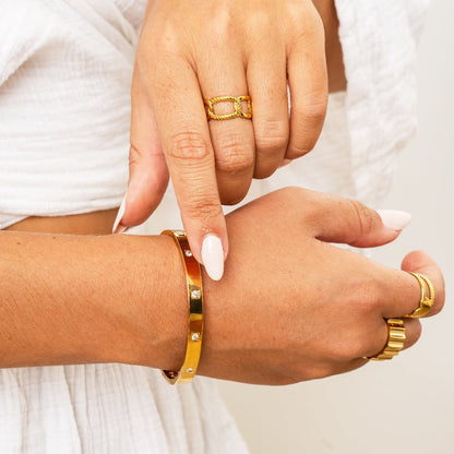 Box Stone Bracelet - Goud