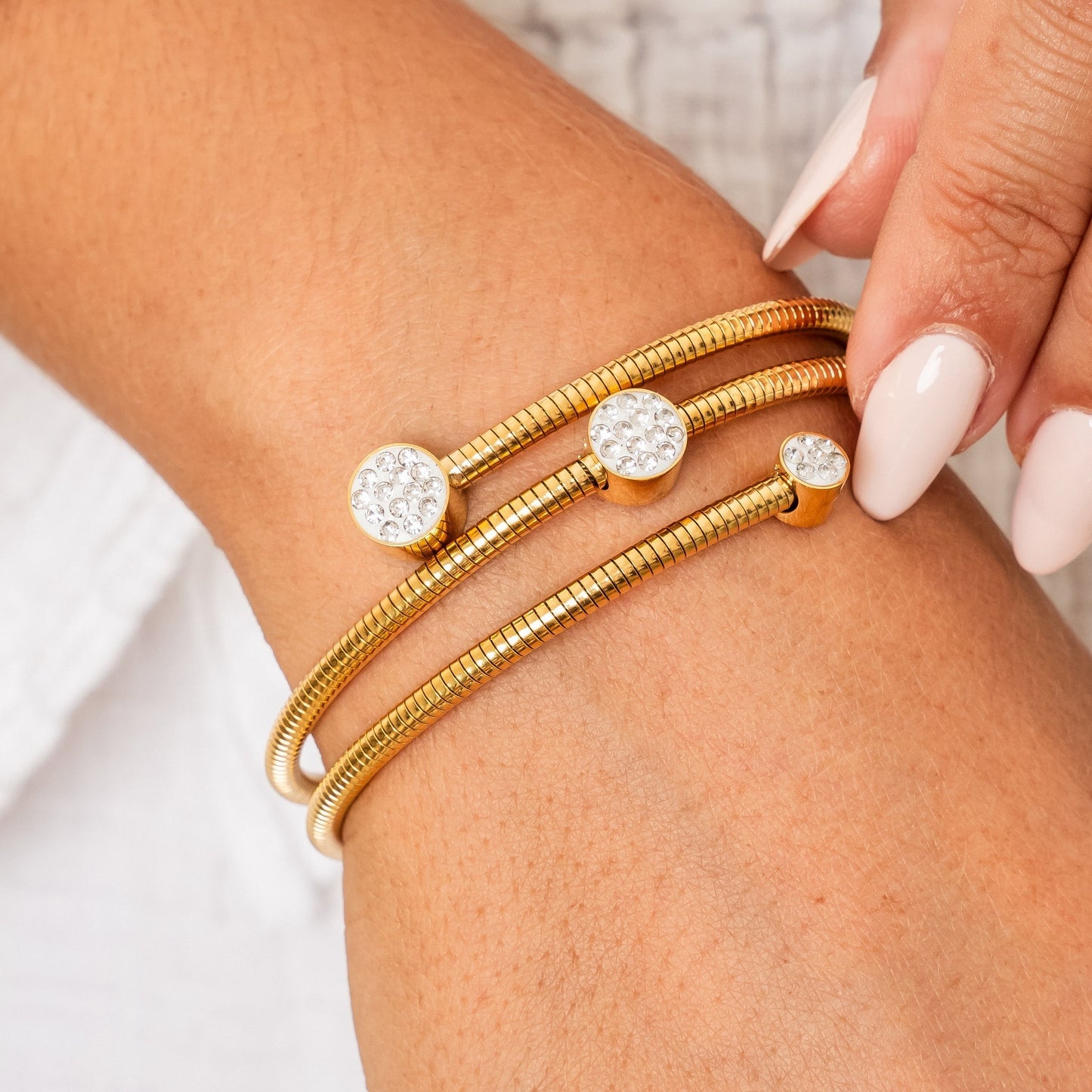 Stone Twister Bangle - Goud