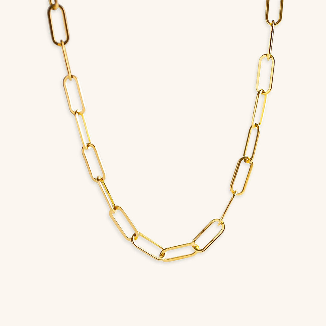 Ria Gouden Paperclip Ketting