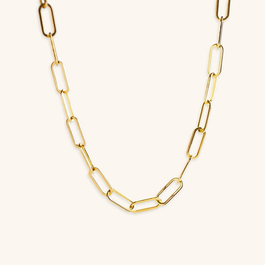Ria Gouden Paperclip Ketting