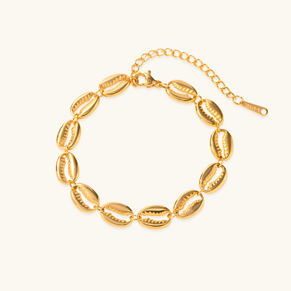 Schelp Link Armband - Goud