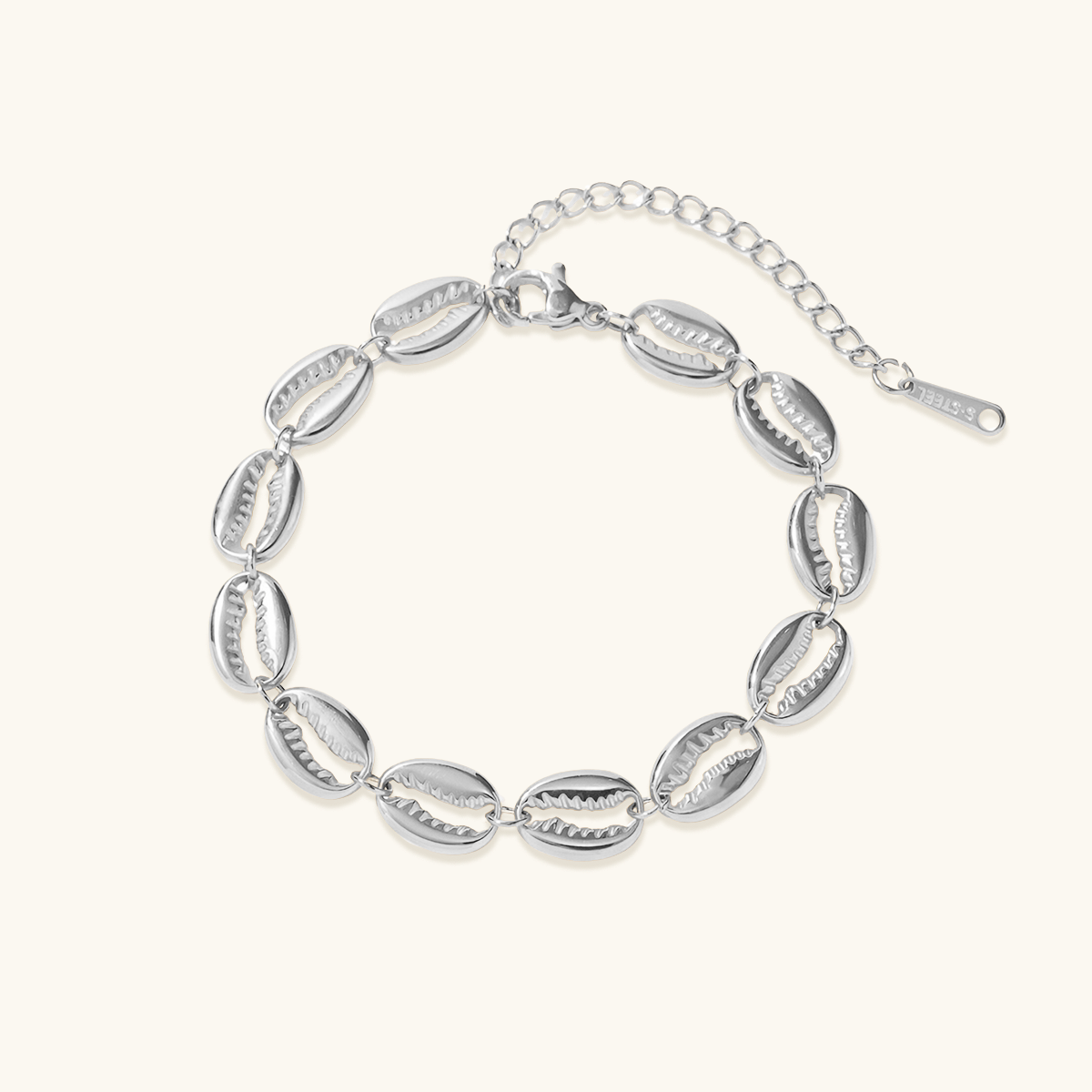 Schelp Link Armband - Zilver