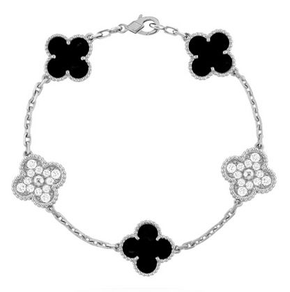 CLOVER | Zwart/Zilveren Armband Prestige