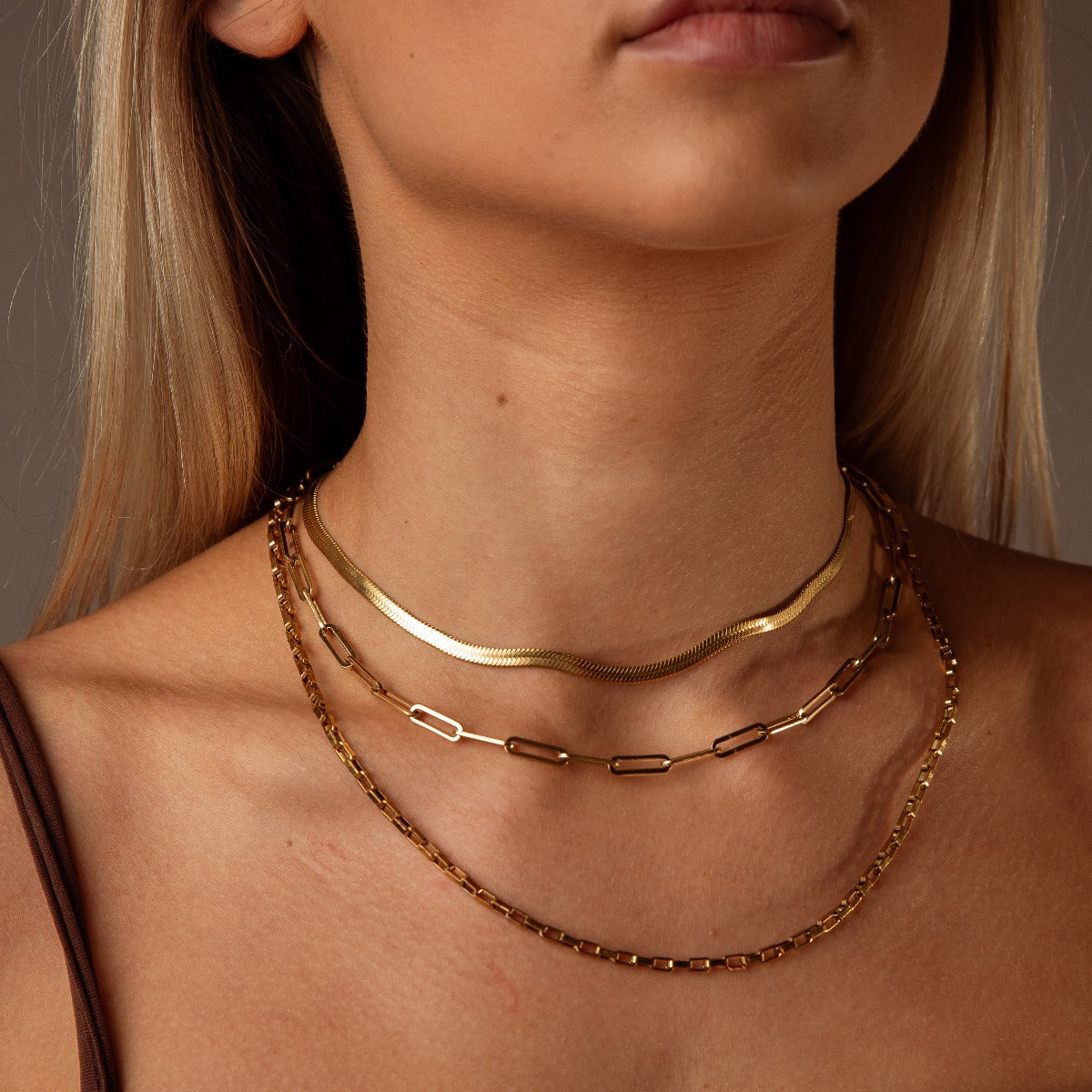 Slangenketting Hanger - Goud