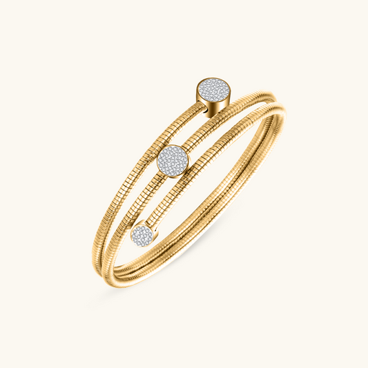 Stone Twister Bangle - Goud