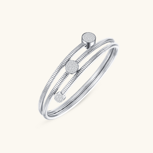 Stone Twister Bangle - Zilver