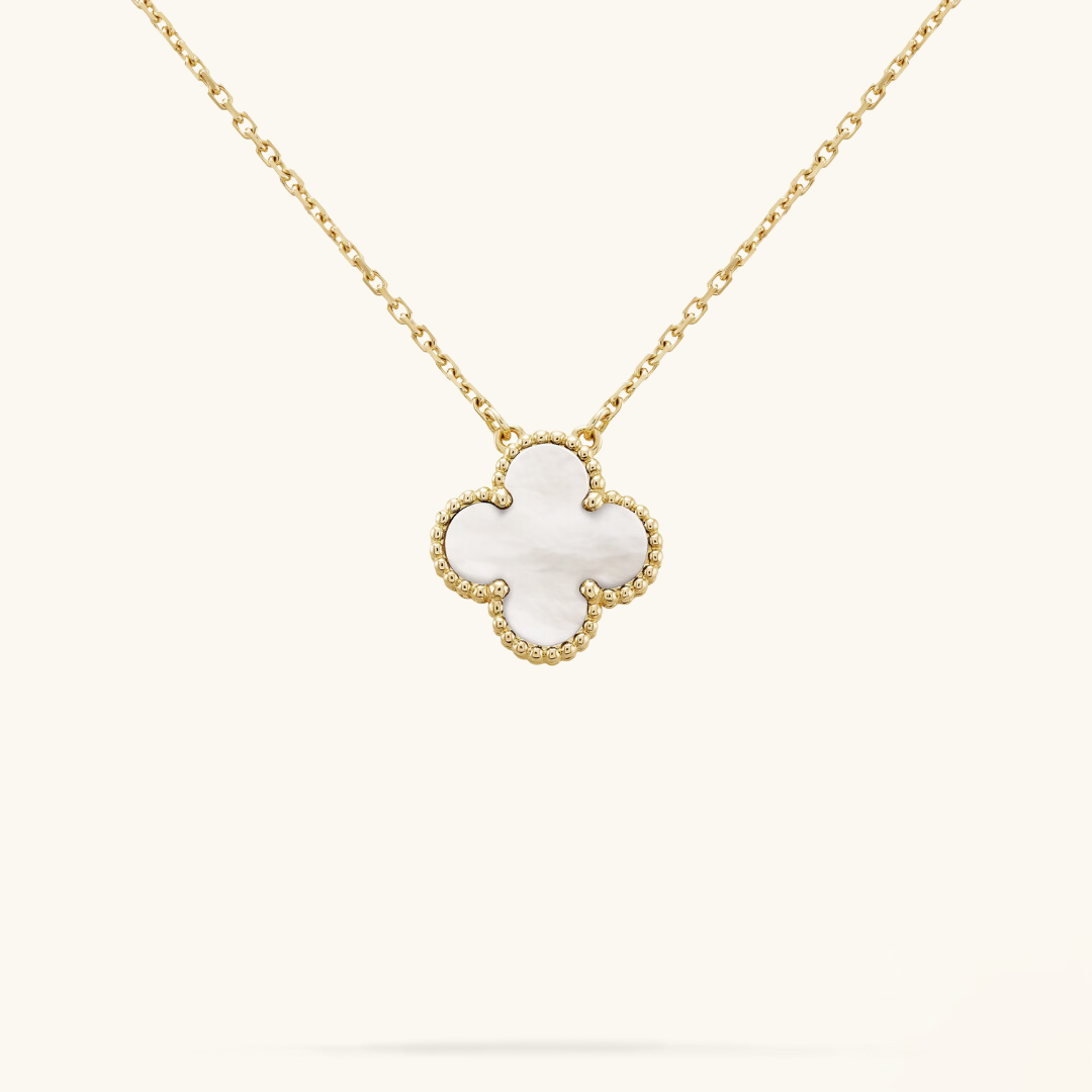 CLOVER | Witte/Gouden Ketting