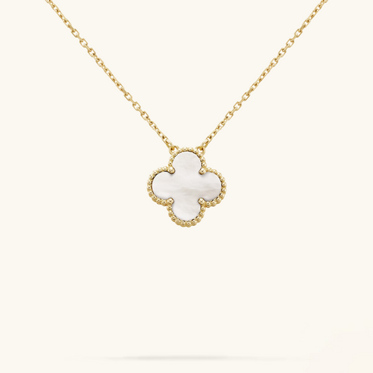 CLOVER | Witte/Gouden Ketting