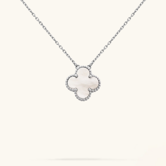 CLOVER | Wit/Zilveren Ketting