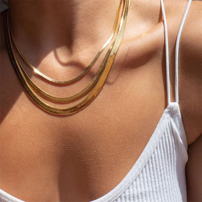 Elizabeth Gouden Herringbone Ketting