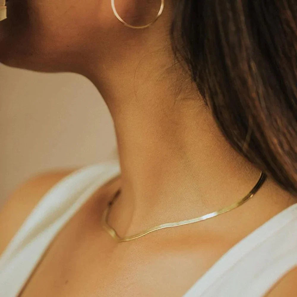 Elizabeth Gouden Herringbone Ketting