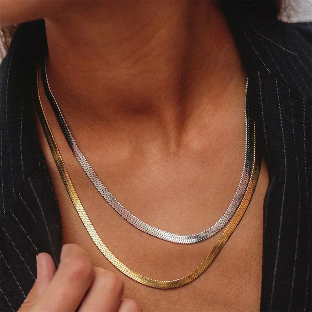 Elizabeth Gouden Herringbone Ketting