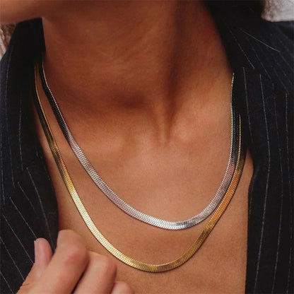 Elizabeth Gouden Herringbone Ketting