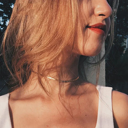 Elizabeth Gouden Herringbone Ketting