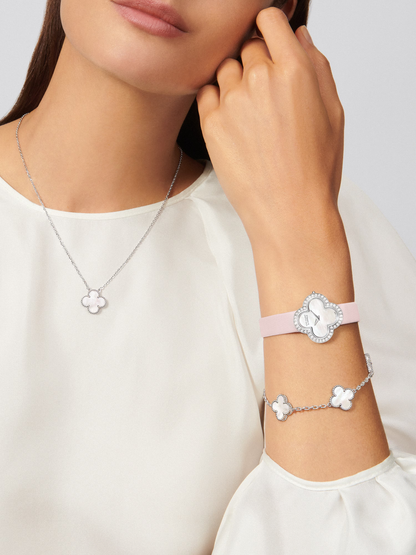 CLOVER | Wit/Zilveren Ketting